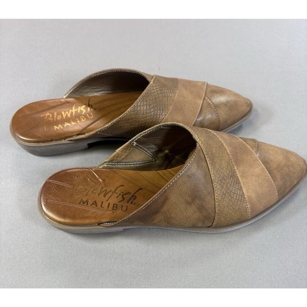 Blowfish Malibu Hazel Mule Shoes Womens Size 8 M Brown Textured Slip On Heeled - Picture 5 of 8